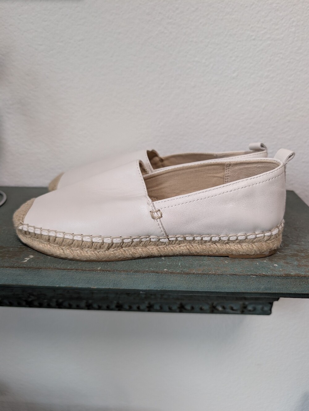 Sam Edelman Womens Espadrille Size 7 White Leather Slip on New - Picture 8 of 12